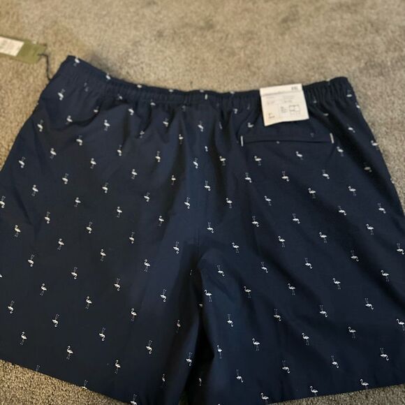 Goodfellow & Co 7" Mini Flamingo Swim Shorts UPF 50+ Navy NWT Size XL - Picture 12 of 15